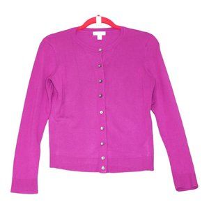 Charter Club Fuchsia Sweater Cardigan Button Women's Small